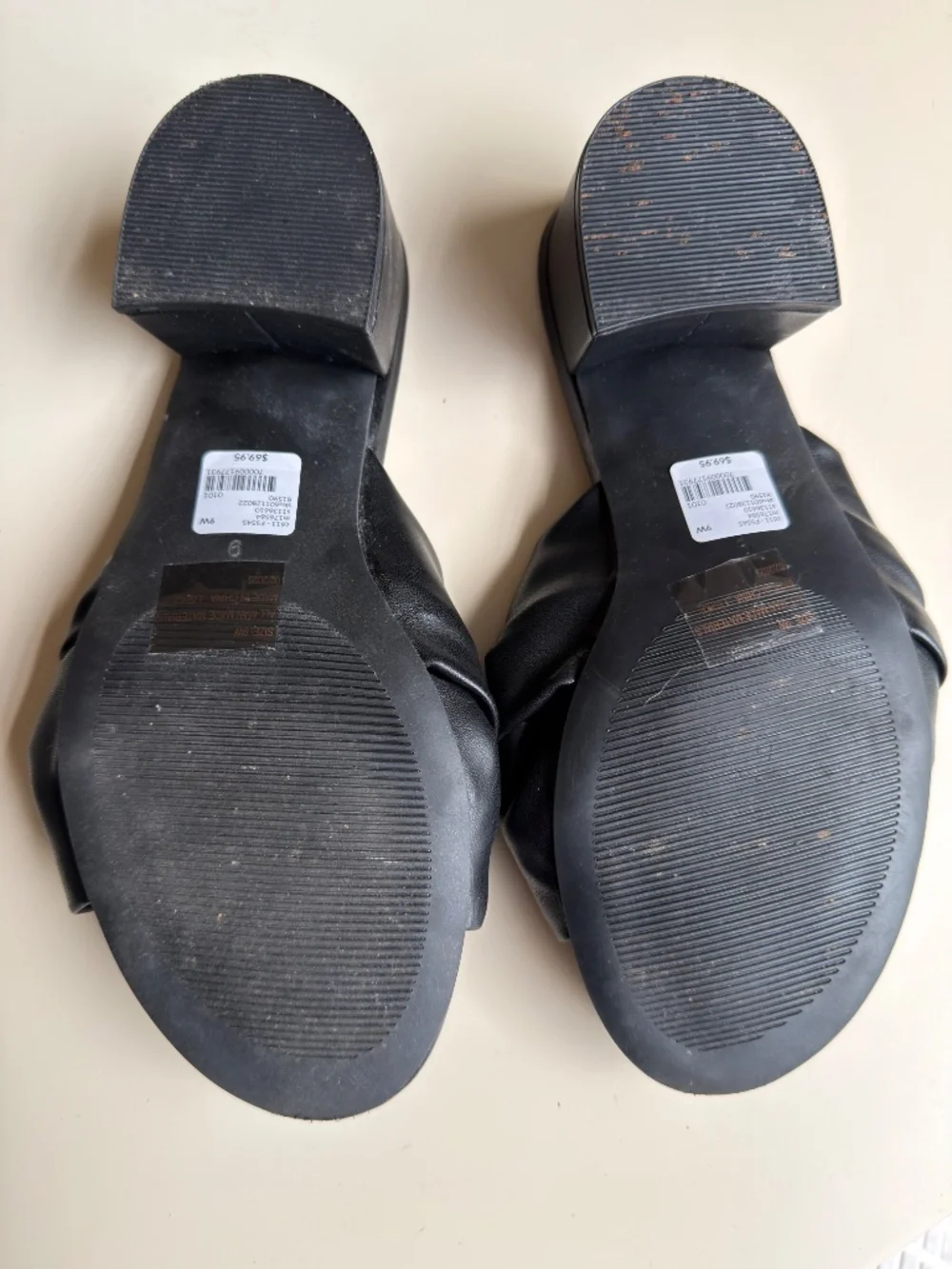 Lane Bryant Vegan Leather Black Sandals – 9 wide, women’s